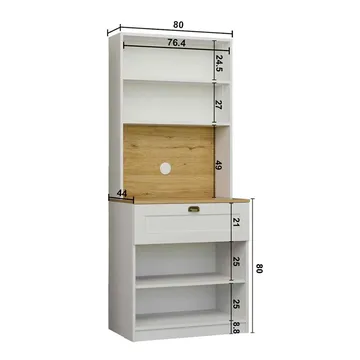 Kahvitaso Hanah Home Nero Solo 1600-225 (80 x 190 x 44 cm) valkoinen - Valkoinen - Säilytys - Kaappi - Vitriini