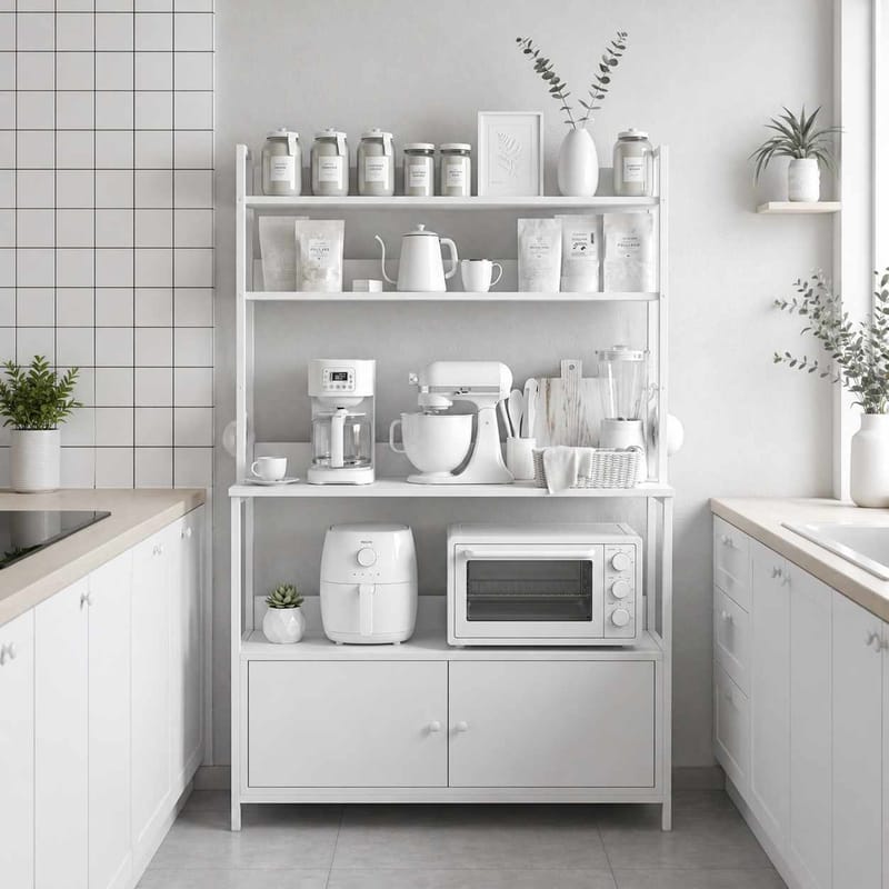 Keittiökaappi Hanah Home Sento (101 x 160 x 38 cm) Valkoinen - Valkoinen - Talo & remontointi - Keittiö & kylpyhuone - Keittiö & kodinhoitohuone - Kodinhoitohuoneen sisustus - Pyykkikaappi