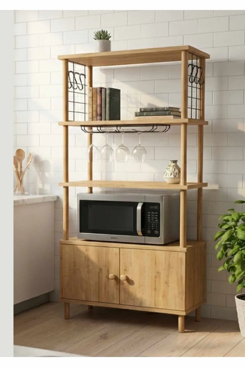 Keittiökaappi Hanah Home Pika Cabinet (60 x 140 x 30 cm) Sapphire Oak, Sapphire Oak