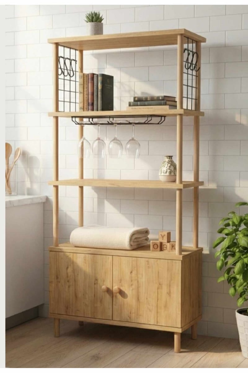 Keittiökaappi Hanah Home Pika Cabinet (60 x 140 x 30 cm) Sapphire Oak - Sapphire Oak - Talo & remontointi - Keittiö & kylpyhuone - Keittiö & kodinhoitohuone - Kodinhoitohuoneen sisustus - Pyykkikaappi