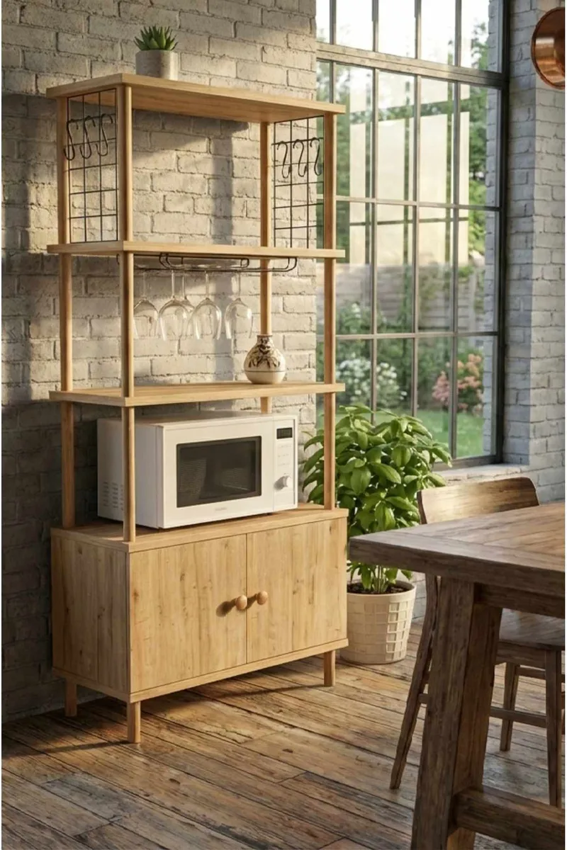 Keittiökaappi Hanah Home Pika Cabinet (60 x 140 x 30 cm) Sapphire Oak - Sapphire Oak - Talo & remontointi - Keittiö & kylpyhuone - Keittiö & kodinhoitohuone - Kodinhoitohuoneen sisustus - Pyykkikaappi