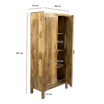Livira-säilytyskaappi 90x187 cm uradesign maalaistyyli - luonnonruskea - Talo & remontointi - Keittiö & kylpyhuone - Keittiö & kodinhoitohuone - Kodinhoitohuoneen sisustus - Pyykkikaappi
