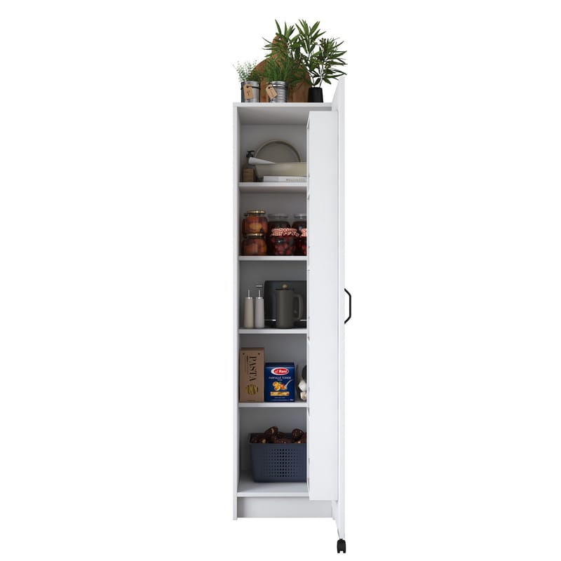 Monitoimikaappi Wallxpert Eska (45 x 180 x 42 cm) Valkoinen - Valkoinen - Talo & remontointi - Keittiö & kylpyhuone - Keittiö & kodinhoitohuone - Kodinhoitohuoneen sisustus - Pyykkikaappi