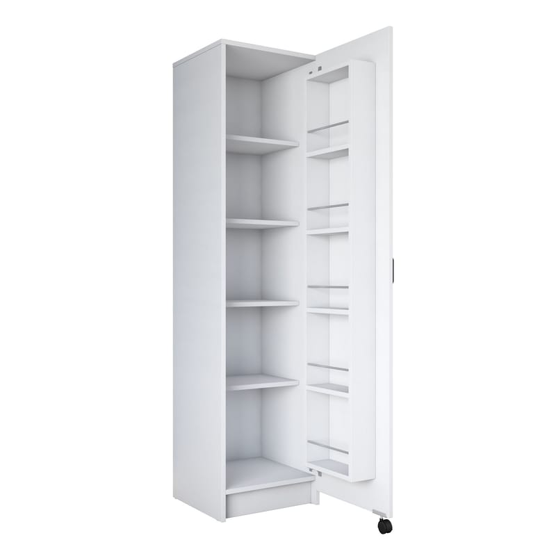 Monitoimikaappi Wallxpert Eska (45 x 180 x 42 cm) Valkoinen - Valkoinen - Talo & remontointi - Keittiö & kylpyhuone - Keittiö & kodinhoitohuone - Kodinhoitohuoneen sisustus - Pyykkikaappi