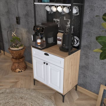 Monitoimikaappi Wallxpert Fenn (70 x 184,6 x 40 cm) pähkinä valkoinen - Pähkinä ja valkoinen - Talo & remontointi - Keittiö & kylpyhuone - Keittiö & kodinhoitohuone - Kodinhoitohuoneen sisustus - Pyykkikaappi