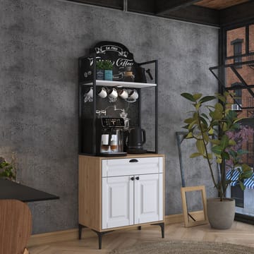 Monitoimikaappi Wallxpert Fenn (70 x 184,6 x 40 cm) pähkinä valkoinen - Pähkinä ja valkoinen - Talo & remontointi - Keittiö & kylpyhuone - Keittiö & kodinhoitohuone - Kodinhoitohuoneen sisustus - Pyykkikaappi