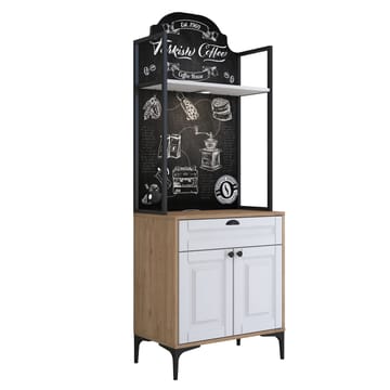 Monitoimikaappi Wallxpert Fenn (70 x 184,6 x 40 cm) pähkinä valkoinen - Pähkinä ja valkoinen - Talo & remontointi - Keittiö & kylpyhuone - Keittiö & kodinhoitohuone - Kodinhoitohuoneen sisustus - Pyykkikaappi