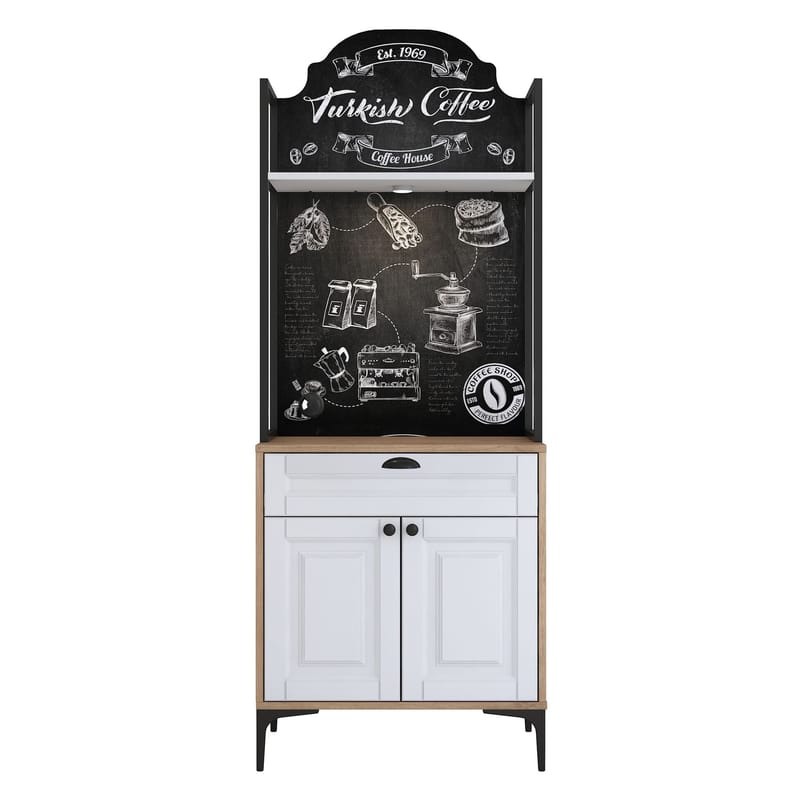 Monitoimikaappi Wallxpert Fenn (70 x 184,6 x 40 cm) pähkinä valkoinen - Pähkinä ja valkoinen - Talo & remontointi - Keittiö & kylpyhuone - Keittiö & kodinhoitohuone - Kodinhoitohuoneen sisustus - Pyykkikaappi