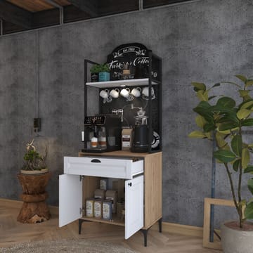 Monitoimikaappi Wallxpert Fenn (70 x 184,6 x 40 cm) pähkinä valkoinen - Pähkinä ja valkoinen - Talo & remontointi - Keittiö & kylpyhuone - Keittiö & kodinhoitohuone - Kodinhoitohuoneen sisustus - Pyykkikaappi