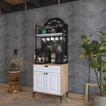 Monitoimikaappi Wallxpert Fenn (70 x 184,6 x 40 cm) pähkinä valkoinen - Pähkinä ja valkoinen - Talo & remontointi - Keittiö & kylpyhuone - Keittiö & kodinhoitohuone - Kodinhoitohuoneen sisustus - Pyykkikaappi