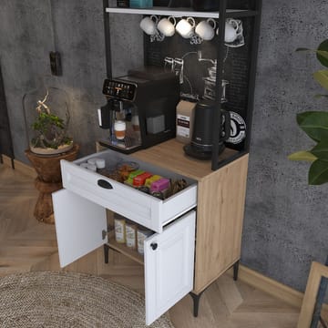Monitoimikaappi Wallxpert Fenn (70 x 184,6 x 40 cm) pähkinä valkoinen - Pähkinä ja valkoinen - Talo & remontointi - Keittiö & kylpyhuone - Keittiö & kodinhoitohuone - Kodinhoitohuoneen sisustus - Pyykkikaappi