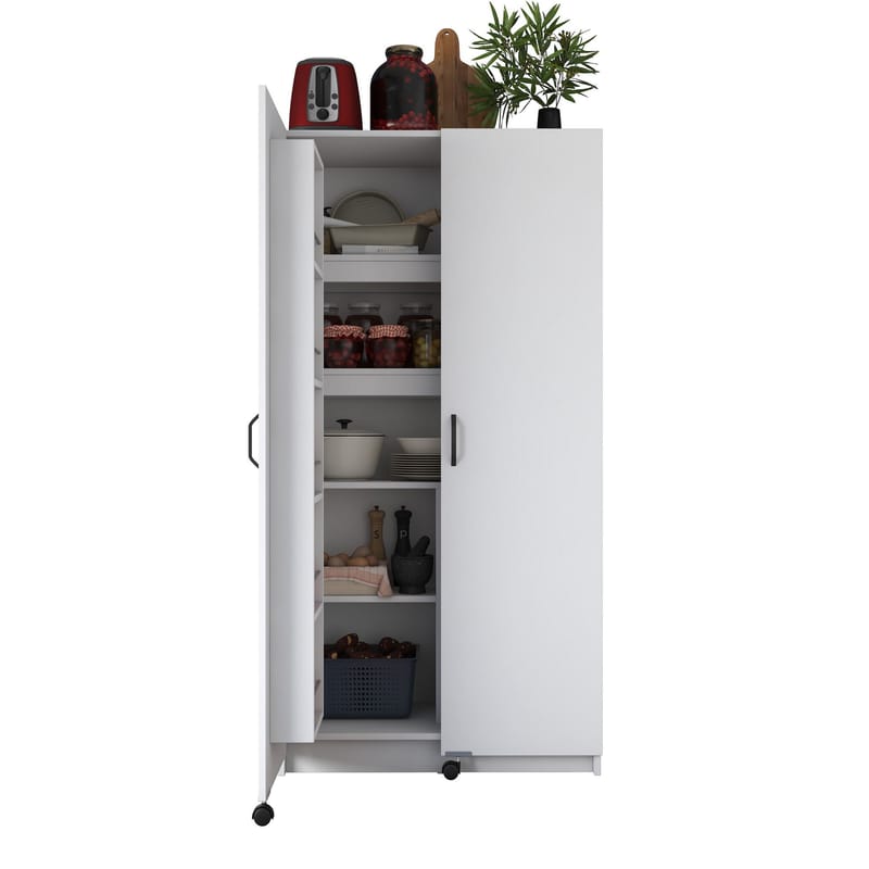 Monitoimikaappi Wallxpert Kira-hylly (90 x 180 x 42 cm) valkoinen - Valkoinen - Talo & remontointi - Keittiö & kylpyhuone - Keittiö & kodinhoitohuone - Kodinhoitohuoneen sisustus - Pyykkikaappi
