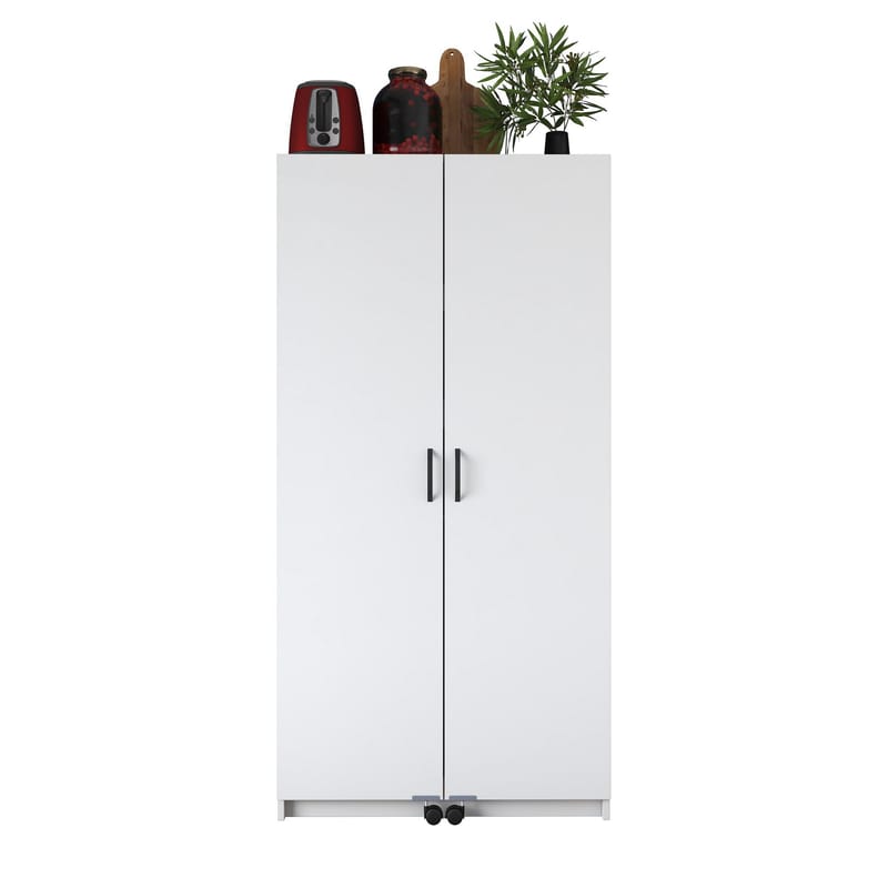 Monitoimikaappi Wallxpert Kira-hylly (90 x 180 x 42 cm) valkoinen - Valkoinen - Talo & remontointi - Keittiö & kylpyhuone - Keittiö & kodinhoitohuone - Kodinhoitohuoneen sisustus - Pyykkikaappi