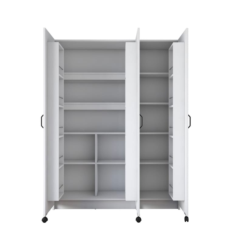 Monitoimikaappi Wallxpert Nyra (135 x 180 x 42 cm) valkoinen - Valkoinen - Talo & remontointi - Keittiö & kylpyhuone - Keittiö & kodinhoitohuone - Kodinhoitohuoneen sisustus - Pyykkikaappi