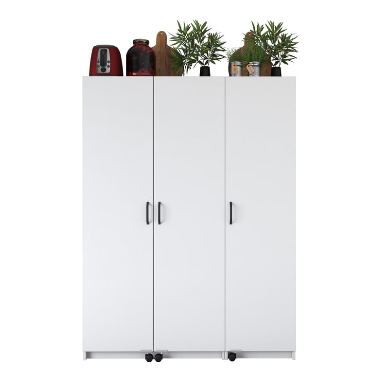 Monitoimikaappi Wallxpert Nyra (135 x 180 x 42 cm) valkoinen - Valkoinen - Talo & remontointi - Keittiö & kylpyhuone - Keittiö & kodinhoitohuone - Kodinhoitohuoneen sisustus - Pyykkikaappi