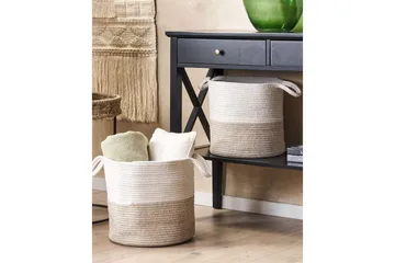 Kori Pazha 2 kpl setti Beige, valkoinen - Beige, valkoinen - Talo & remontointi - Keittiö & kylpyhuone - Keittiö & kodinhoitohuone - Kuivaus & pesutarvikkeet - Pyykkikori