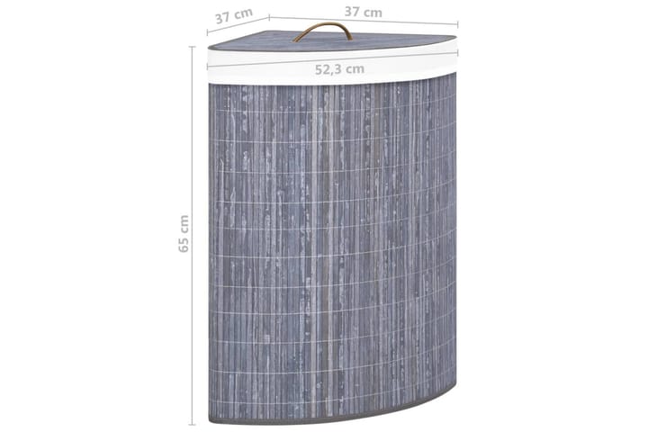 Bambu kulmapyykkikori harmaa 60 l - Kylpyhuonetarvikkeet - Pyykkisäilytys - Pyykkikori
