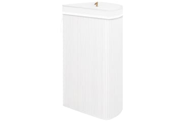 Bambu kulmapyykkikori valkoinen 60 l - Talo & remontointi - Keittiö & kylpyhuone - Keittiö & kodinhoitohuone - Kuivaus & pesutarvikkeet - Pyykkikori