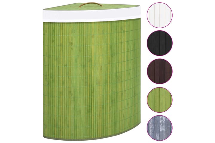 Bambu kulmapyykkikori vihreä 60 l - Kylpyhuonetarvikkeet - Pyykkisäilytys - Pyykkikori
