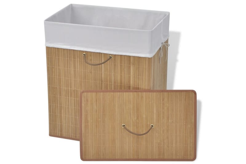 Bambu pyykkikori suorakaiteen muotoinen luonnollinen - Ruskea - Talo & remontointi - Keittiö & kylpyhuone - Keittiö & kodinhoitohuone - Kuivaus & pesutarvikkeet - Pyykkikori