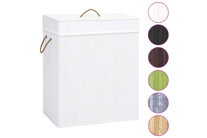 Bambu pyykkikori valkoinen 83 l - Kylpyhuonetarvikkeet - Pyykkisäilytys - Pyykkikori