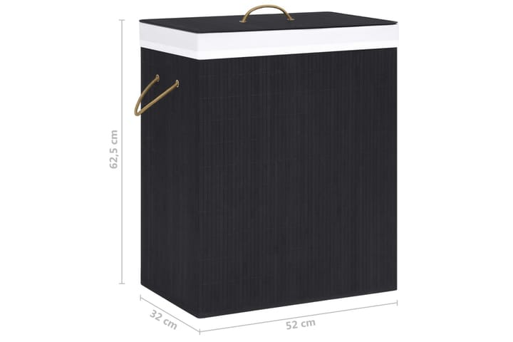 Bambu pyykkikori musta 100 l - Kylpyhuonetarvikkeet - Pyykkisäilytys - Pyykkikori
