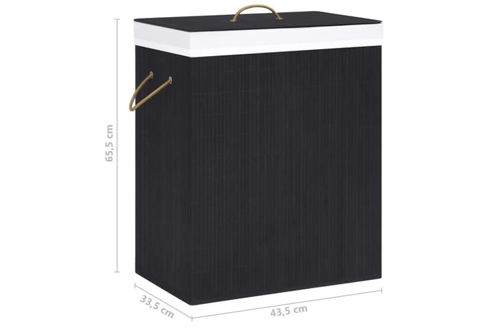 Bambu pyykkikori musta 83 l - Kylpyhuonetarvikkeet - Pyykkisäilytys - Pyykkikori