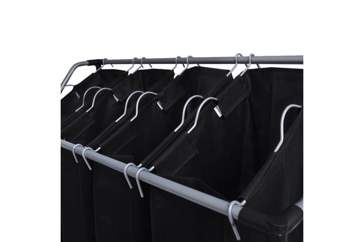 Pyykkikori 2 pussia musta ja harmaa - Musta - Kylpyhuonetarvikkeet - Pyykkisäilytys - Pyykkikori