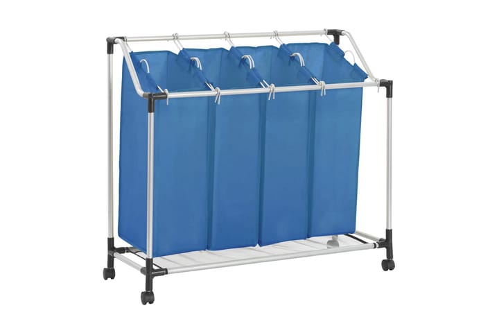 Pyykkikori 4 pussia sininen teräs - Sininen - Pyykkisäilytys - Kylpyhuonetarvikkeet - Pyykkikori