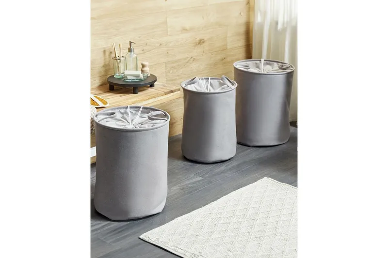 Pyykkikorit Archa 3:n sarja Harmaa - Harmaa - Talo & remontointi - Keittiö & kylpyhuone - Keittiö & kodinhoitohuone - Kuivaus & pesutarvikkeet - Pyykkikori