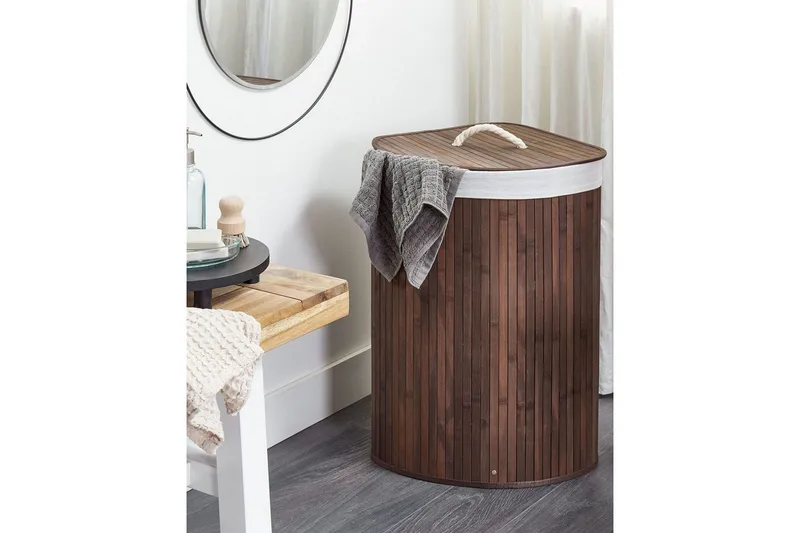 Pyykkikorit Matara Tumma puu/valkoinen - Tumma puu/valkoinen - Talo & remontointi - Keittiö & kylpyhuone - Keittiö & kodinhoitohuone - Kuivaus & pesutarvikkeet - Pyykkikori