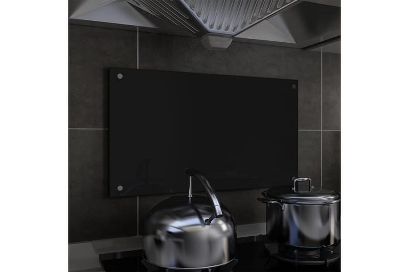 Keittiön roiskesuoja musta 70x40 cm karkaistu lasi - Musta - Talo & remontointi - Keittiö & kylpyhuone - Keittiö & kodinhoitohuone - Työtaso & keittiötaso