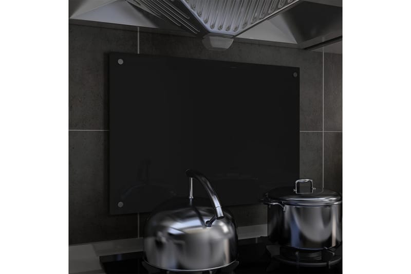 Keittiön roiskesuoja musta 70x50 cm karkaistu lasi - Musta - Talo & remontointi - Keittiö & kylpyhuone - Keittiö & kodinhoitohuone - Työtaso & keittiötaso