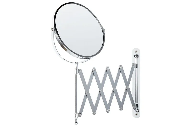 Förlängningsbar väggsminkspegel Beliani Yvelines Silver - Talo & remontointi - Keittiö & kylpyhuone - Kylpyhuone - Kylpyhuonetarvikkeet