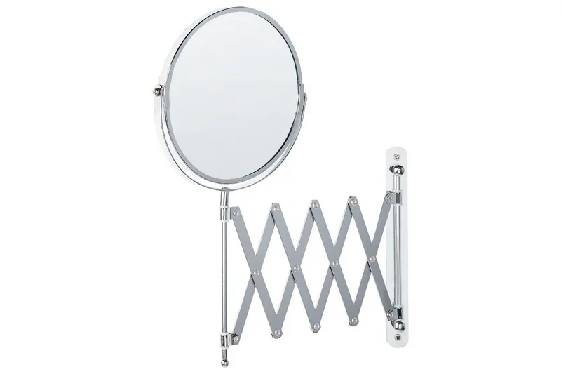 Förlängningsbar väggsminkspegel Beliani Yvelines Silver - Talo & remontointi - Keittiö & kylpyhuone - Kylpyhuone - Kylpyhuonetarvikkeet