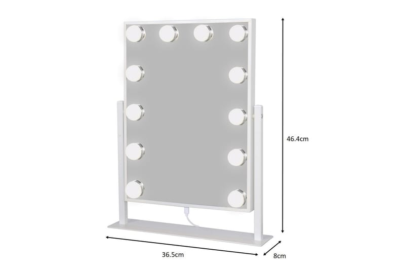 Glow Lille meikkipeili jalustalla 36,5 cm LED-valaistuksella Holywood peili - Valkoinen - Talo & remontointi - Keittiö & kylpyhuone - Kylpyhuone - Kylpyhuonetarvikkeet