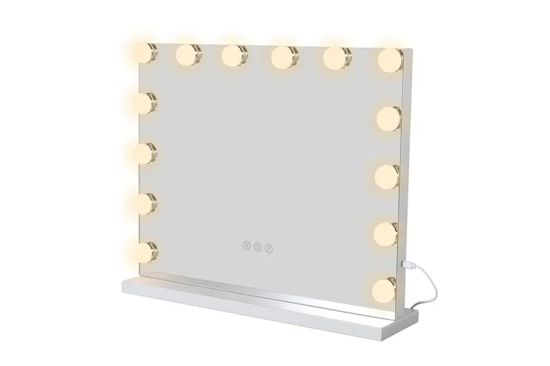 Glow-meikkipeili jalustalla 50 cm LED-valaistuksella/valoilla, Hollywood-peili - Valkoinen - Talo & remontointi - Keittiö & kylpyhuone - Kylpyhuone - Kylpyhuonetarvikkeet