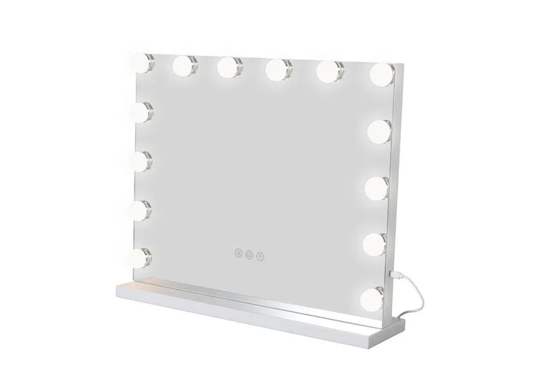 Glow-meikkipeili jalustalla 50 cm LED-valaistuksella/valoilla, Hollywood-peili - Valkoinen - Talo & remontointi - Keittiö & kylpyhuone - Kylpyhuone - Kylpyhuonetarvikkeet