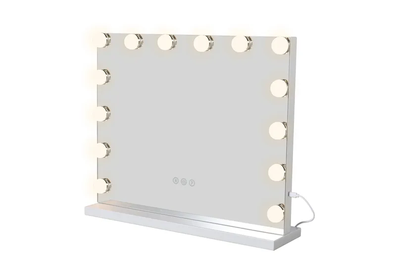 Glow-meikkipeili jalustalla 50 cm LED-valaistuksella/valoilla, Hollywood-peili - Valkoinen - Talo & remontointi - Keittiö & kylpyhuone - Kylpyhuone - Kylpyhuonetarvikkeet