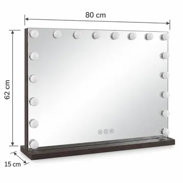 Glow suuri valaistu meikkipeili 80 cm – Hollywood-peili USB-latauksella - Ruskea - Talo & remontointi - Keittiö & kylpyhuone - Kylpyhuone - Kylpyhuonetarvikkeet