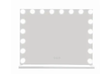 Glow suuri valaistu meikkipeili 80 cm – Hollywood-peili USB-latauksella - Valkoinen - Talo & remontointi - Keittiö & kylpyhuone - Kylpyhuone - Kylpyhuonetarvikkeet