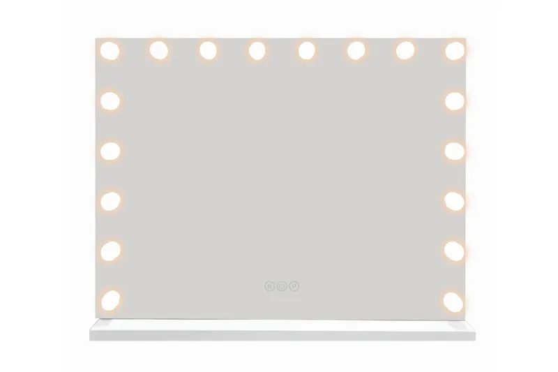Glow suuri pöytämeili 80 cm valaisimilla – Hollywood-peili USB-latauksella - Valkoinen - Talo & remontointi - Keittiö & kylpyhuone - Kylpyhuone - Kylpyhuonetarvikkeet