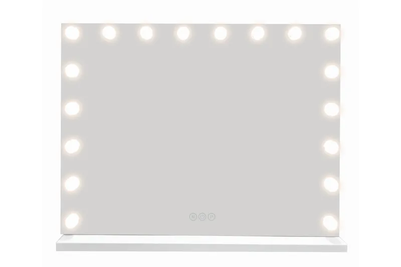 Glow suuri pöytämeili 80 cm valaisimilla – Hollywood-peili USB-latauksella - Valkoinen - Talo & remontointi - Keittiö & kylpyhuone - Kylpyhuone - Kylpyhuonetarvikkeet