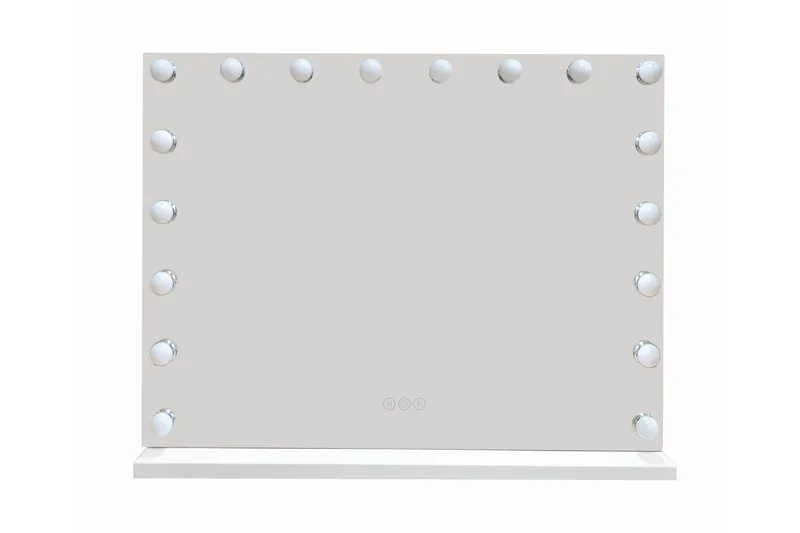 Glow suuri pöytämeili 80 cm valaisimilla – Hollywood-peili USB-latauksella - Valkoinen - Talo & remontointi - Keittiö & kylpyhuone - Kylpyhuone - Kylpyhuonetarvikkeet