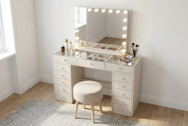 Glow suuri pöytämeili 80 cm valaistuksella - Beige - Talo & remontointi - Keittiö & kylpyhuone - Kylpyhuone - Kylpyhuonetarvikkeet