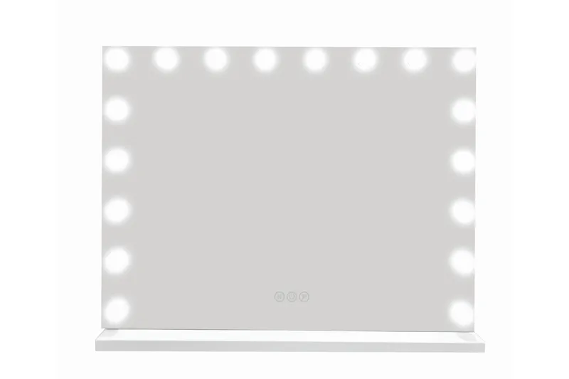 Glow suuri pöytämeili 80 cm valaisimilla – Hollywood-peili USB-latauksella - Valkoinen - Talo & remontointi - Keittiö & kylpyhuone - Kylpyhuone - Kylpyhuonetarvikkeet