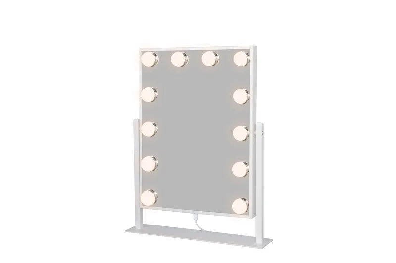 Glow pieni pöytämeili peilillä 36,5 cm jalustalla LED-valaistuksella/valoilla, Hollywood-peili - Valkoinen - Talo & remontointi - Keittiö & kylpyhuone - Kylpyhuone - Kylpyhuonetarvikkeet