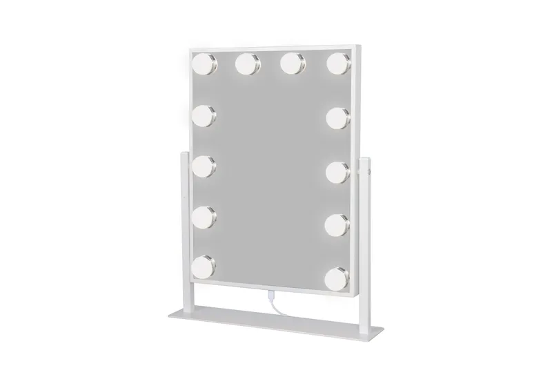 Glow pieni pöytämeili peilillä 36,5 cm jalustalla LED-valaistuksella/valoilla, Hollywood-peili - Valkoinen - Talo & remontointi - Keittiö & kylpyhuone - Kylpyhuone - Kylpyhuonetarvikkeet