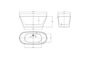 Badkar Bathlife Vit 70x58 cm - Talo & remontointi - Keittiö & kylpyhuone - Kylpyhuone - Kylpyammeet - Vapaasti seisovat ammeet