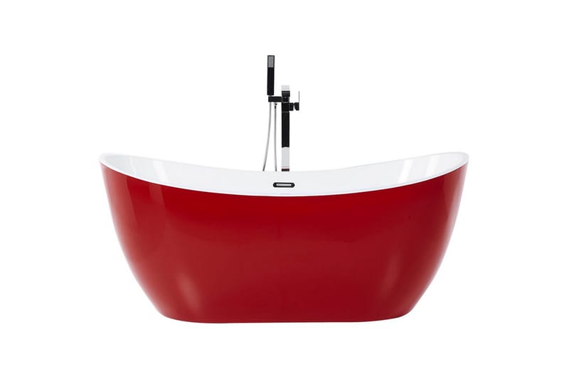 Badkar Beliani Antigua Röd/vit/silver, 75x150x72 cm Red||White||Silver - Talo & remontointi - Keittiö & kylpyhuone - Kylpyhuone - Kylpyammeet - Vapaasti seisovat ammeet